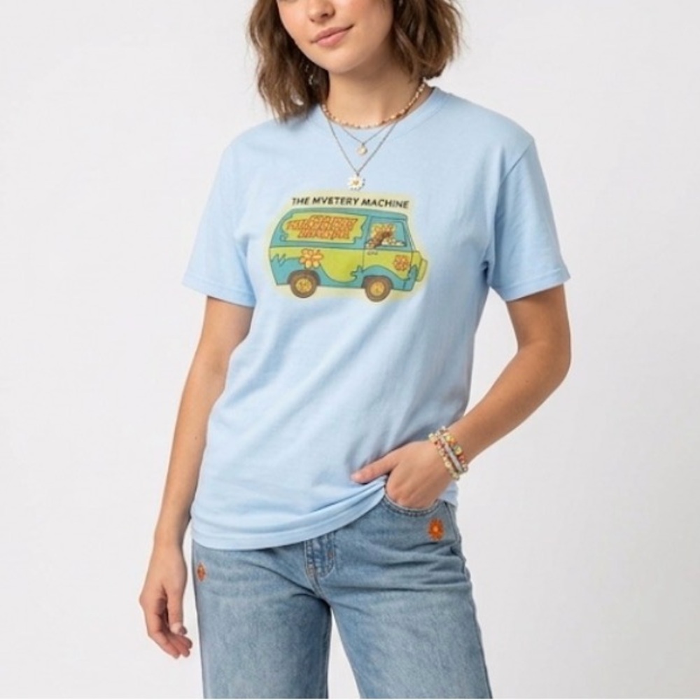 Scooby-Doo Mystery‎ Machine Light Blue Graphic Tee Shirt